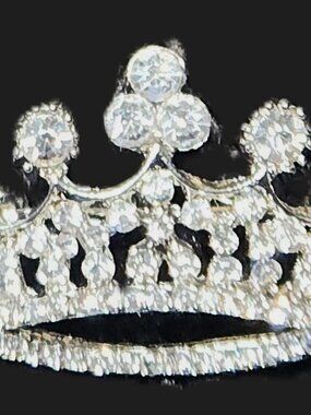 CROWN Rhinestone PIN in silvertone jewelry by ORNAMENTS
